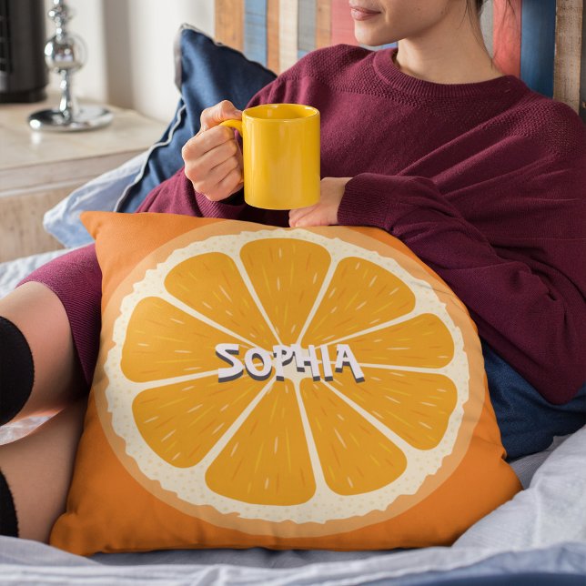 Coussin Jus de citron frais orange (Créateur téléchargé)