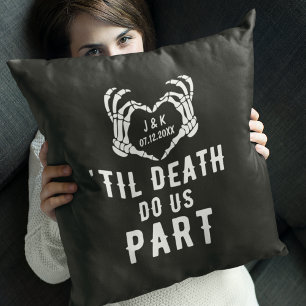 Coussin Jusqu'à ce que la mort nous sépare Initiales des j