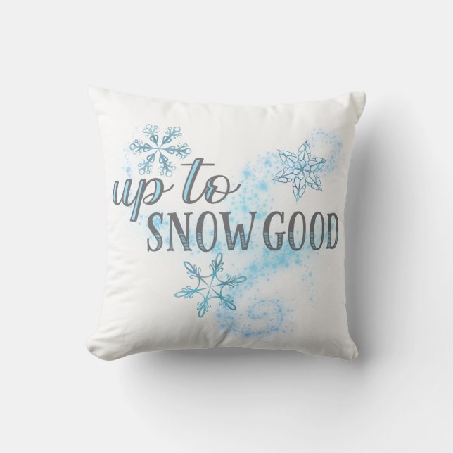 Coussin Jusqu'À La Neige Bonne Drôle Vacances D'Hiver Typo (Recto)