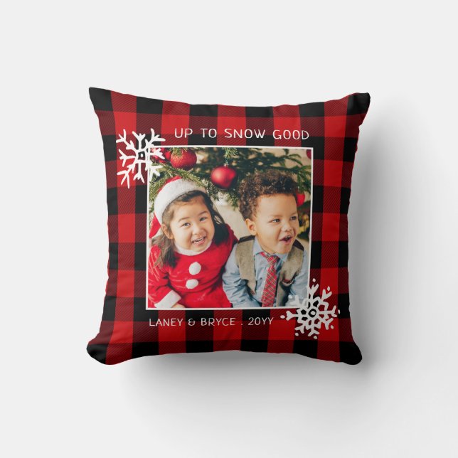 Coussin Jusqu'à la neige bonne | Rouge | Vacances photo (Recto)
