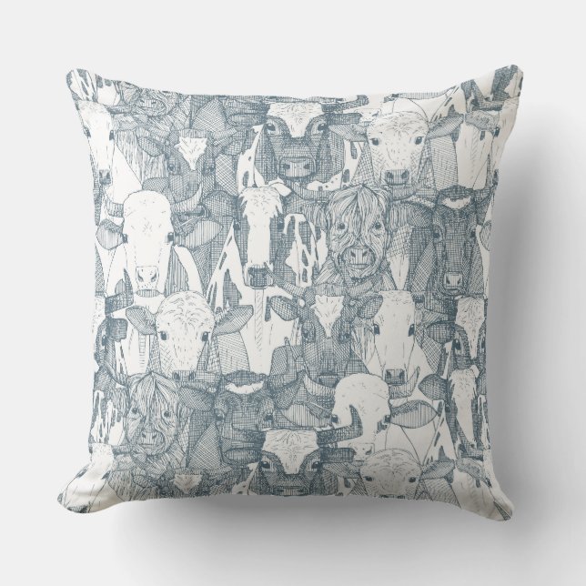 Coussin just ox bluestone white (Recto)