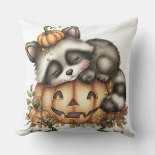 Coussin Juste en train de traîner, Raton laveur endormi