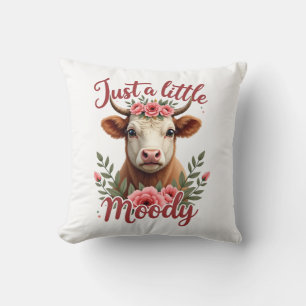 Coussin Juste un peu lunatique vintage fleur de vache des 