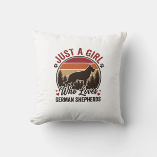 Coussin Juste Une Fille Berger Allemand Vintage Amoureux D