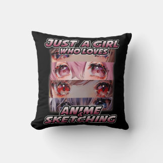 Coussin Juste une fille qui aime Anime et Sketching Japon
