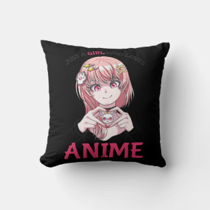 Coussin Juste Une Fille Qui Aime Anime Merch Stuff Teenage
