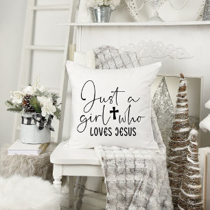 Coussin Juste Une Fille Qui Aime Jésus Personnalisé
