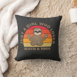 Coussin Juste une fille qui aime la paresse et le yoga, Re