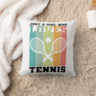Coussin Juste une fille qui aime le tennis   Cadeaux du jo