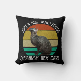 Coussin Juste une fille qui aime les chats Cornish Rex