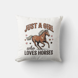 Coussin Juste Une Fille Qui Aime Les Chevaux Chemise Vinta