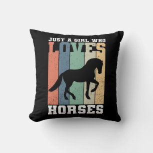 Coussin Juste une fille qui aime les chevaux   Cheval Vint