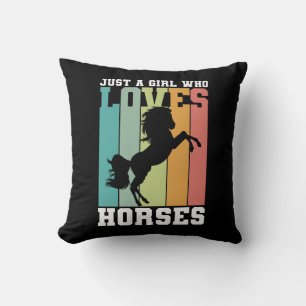 Coussin Juste une fille qui aime les chevaux Horse Girl