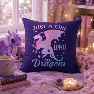 Coussin Juste une fille qui aime les dragons - Dragon fant