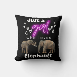 Coussin Juste une fille qui aime les éléphants