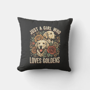 Coussin Juste une fille qui aime les Goldens