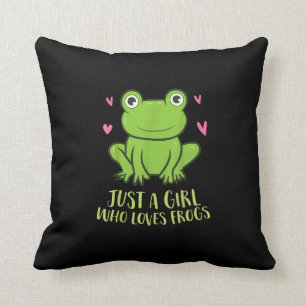 Coussin Juste une fille qui aime les grenouilles  Cadeaux 