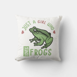 Coussin Juste une fille qui aime les grenouilles Cadeaux a
