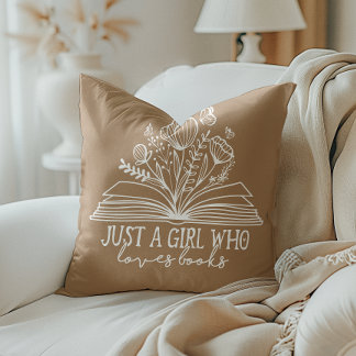Coussin Juste une fille qui aime les livres