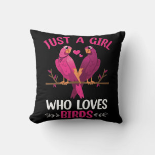 Coussin Juste une fille qui aime les oiseaux