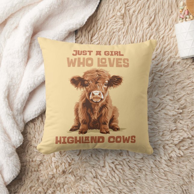 Coussin Juste une fille qui aime les vaches Highland (Couverture)