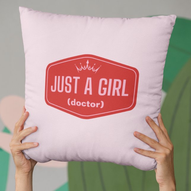 Coussin Juste une fille - remplir le blanc- Féministe (Créateur téléchargé)