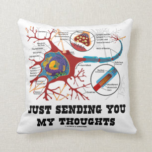 Coussin Juste vous envoyant mes pensées (neurone/synapse)