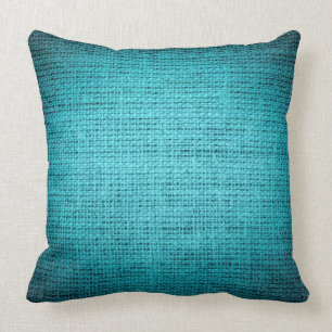 Coussin Jute rustique de toile de toile de jute bleue