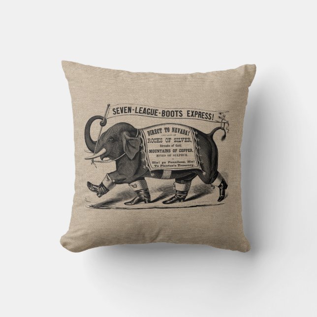 Coussin Jute victorien de toile de toile de jute d'annonce (Recto)