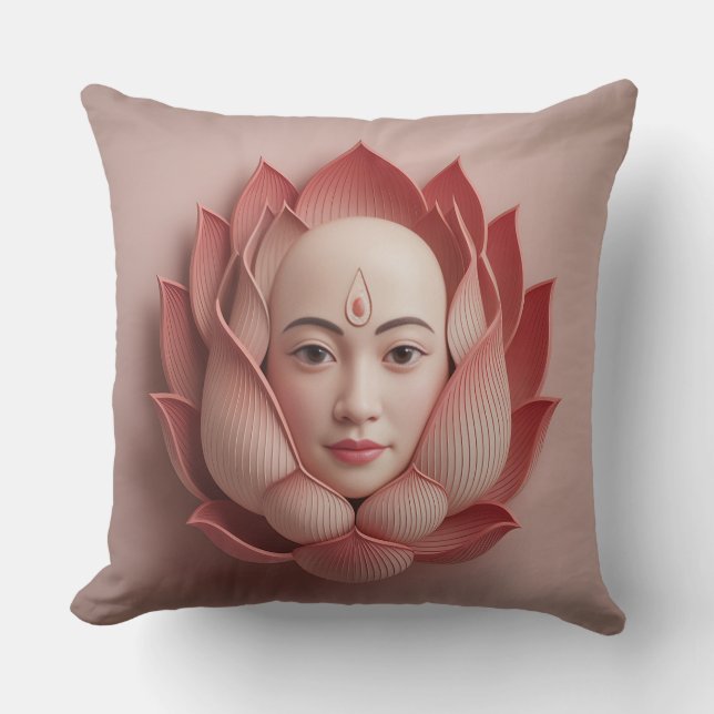 Coussin Kala Lotus Veil 3D Batik Motif (Recto)