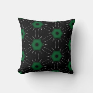 Coussin Kaleidoscope à motif point vert noir