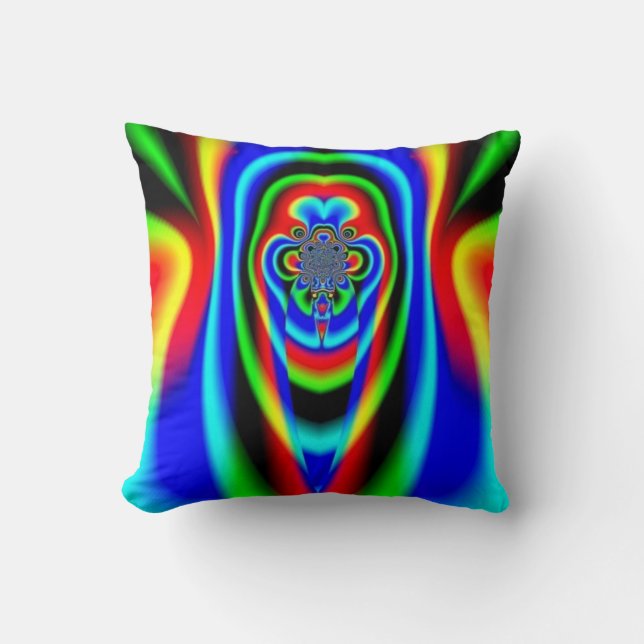 Coussin Kaleidoscope coloré Fractale psychédélique (Recto)