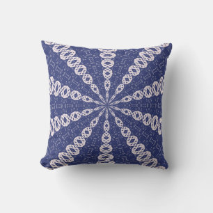 Coussin Kaleidoscope de Mitochondries Bleu Marine et Rose