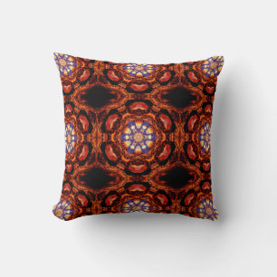 Coussin Kaleidoscopique de couleur rouille
