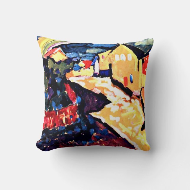 Coussin Kandinsky - Murnau avec arc-en-ciel, art paysager (Recto)