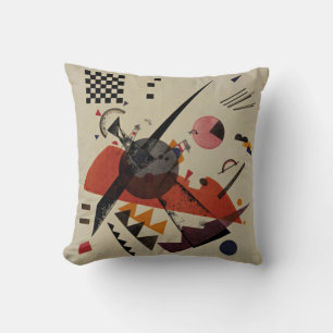 Coussin Kandinsky - Orange, œuvre d'art abstrait,