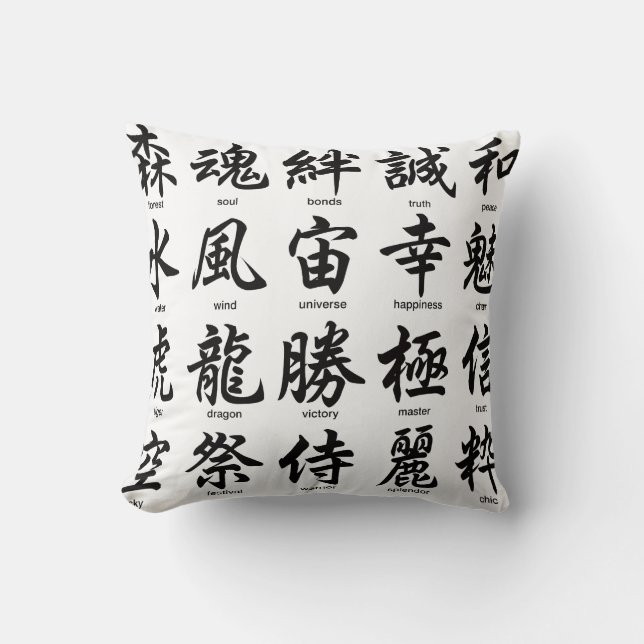 Coussin Kanji populaire au Japon (Recto)