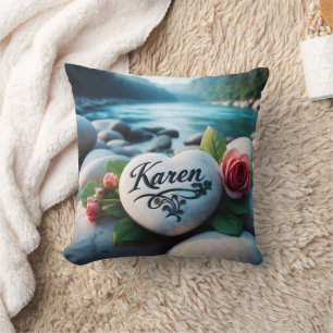 Coussin Karen's River Stone Heart