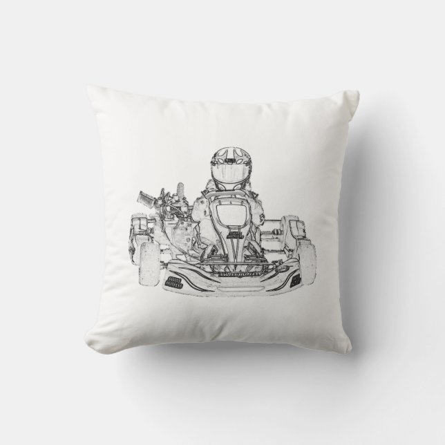 Coussin Kart d'enfant/coussin Checkered de drapeau (Recto)