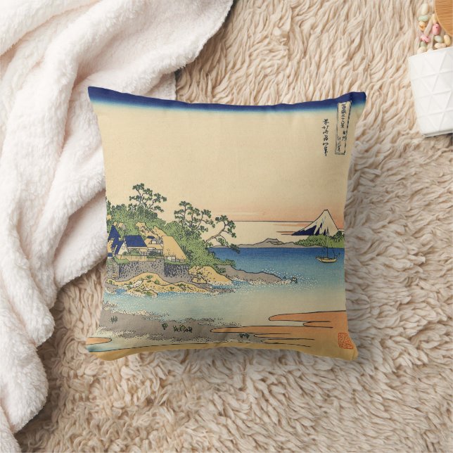 Coussin Katsushika Hokusai Enoshima dans la province de Sa (Couverture)
