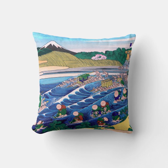 Coussin Katsushika Hokusai - Fuji from Kanaya on Tokaido (Recto)