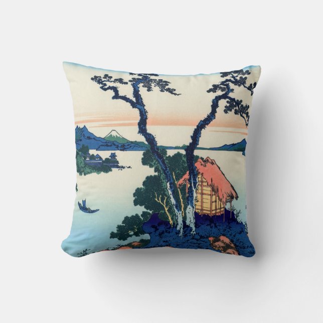 Coussin Katsushika Hokusai - Lac Suwa dans la province de  (Recto)