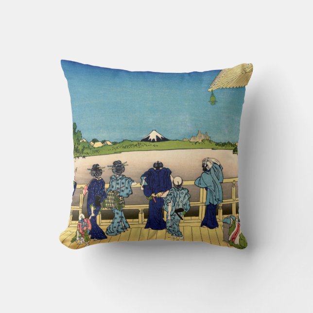 Coussin Katsushika Hokusai - Salle de Sazai, Temple 500 Ra (Recto)