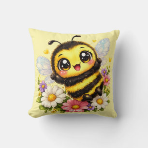 Coussin Kawaii Bumblebee Mignon et Heureux