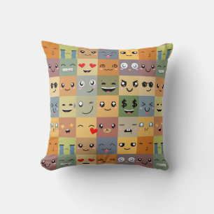 Coussin Kawaii craint Emoji Fun