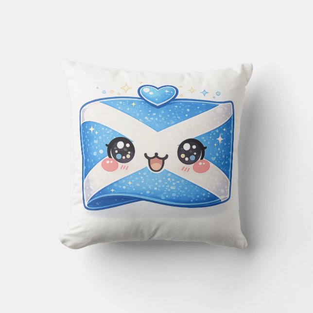 Coussin Kawaii Drapeau Écosse (Recto)