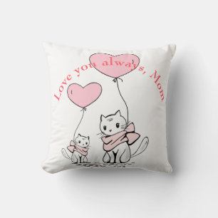 Coussin Kawaii Maman Chat & Kitten Personnalisé