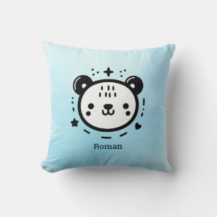 Coussin Kawaii mignon visage ours - Kawaii minimaliste lig