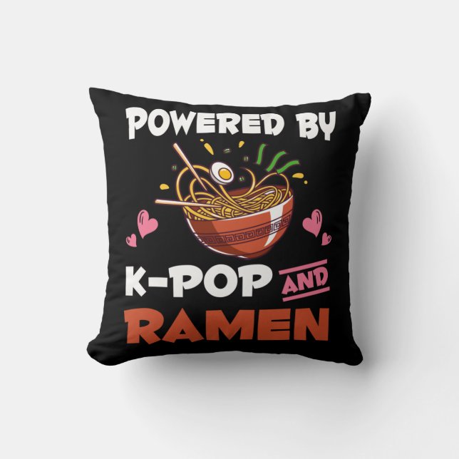 Coussin Kawaii Noodles Kpop et Ramen (Recto)