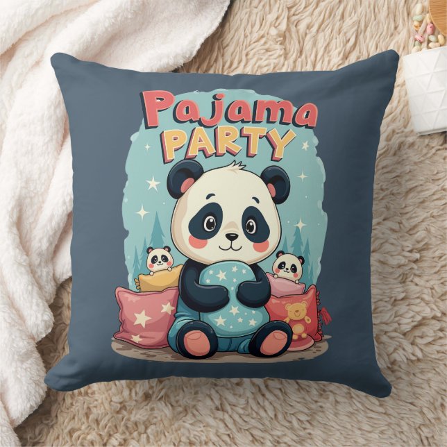 Coussin Kawaii Panda Pajama Party Cosy Slepov esthétique (Couverture)